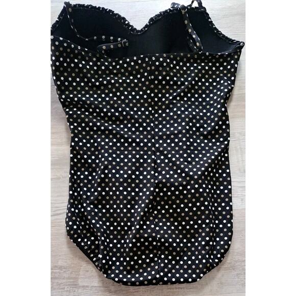 Miraclesuit Rialto 1-PC Swimsuit Spot On 16-18 Black Olive Polk-a-dot Ruched - Picture 11 of 12